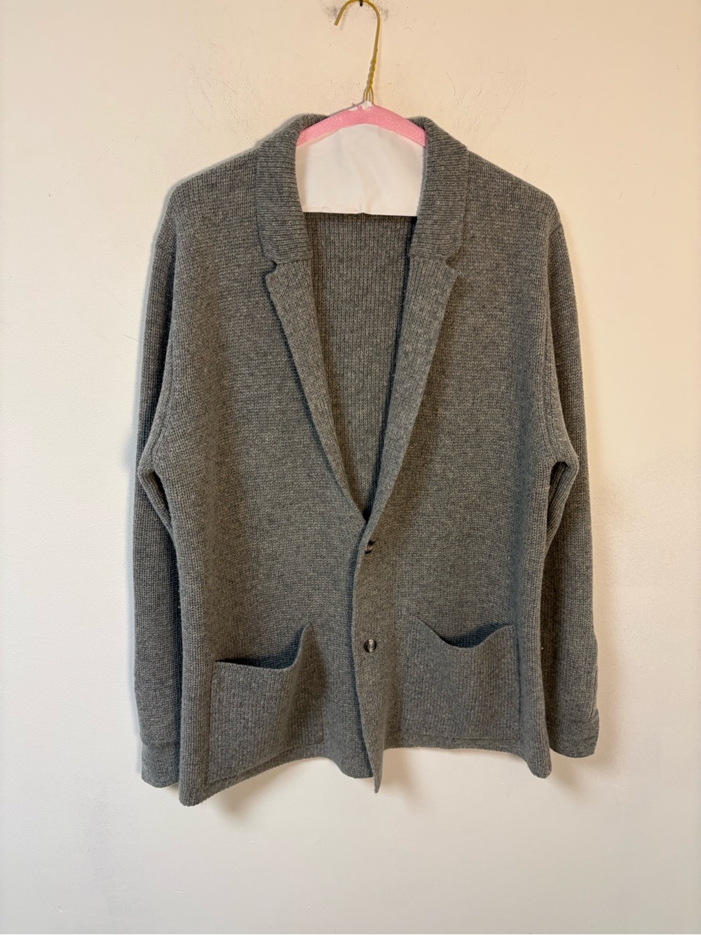 New York Sportswear Exchange Men's Gray Knit Cardigan Sweater Blazer XL
